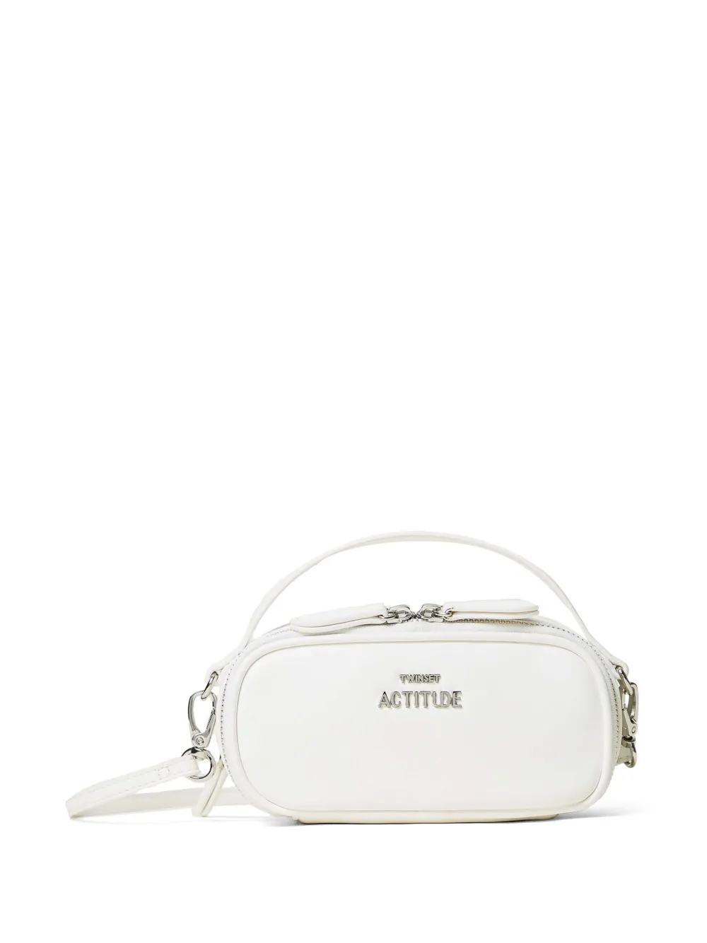 Twinset Mini Logo-embellished Shoulder Bag In White
