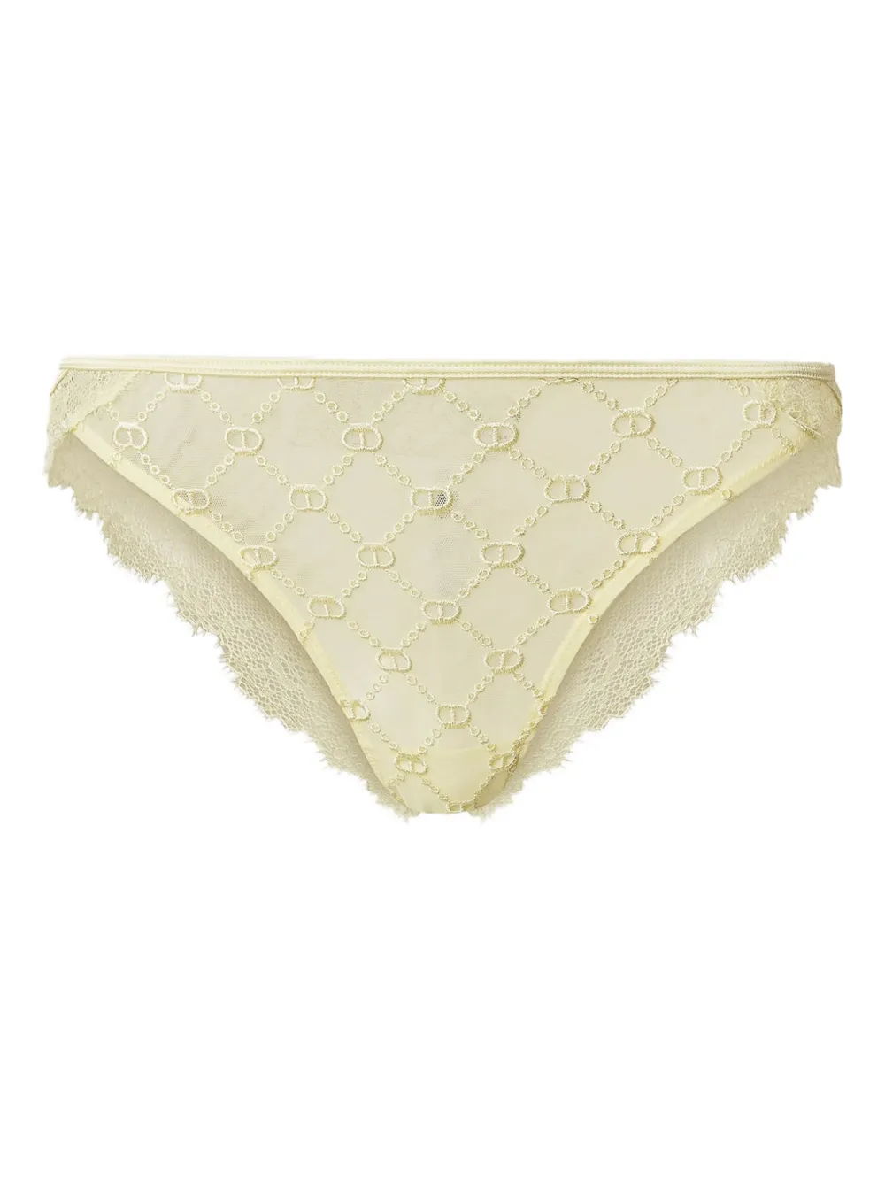 TWINSET Slip met afwerking van kant Geel