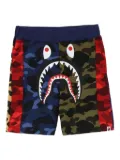 A BATHING APE® Crazy Camo shark-print track shorts - Blue