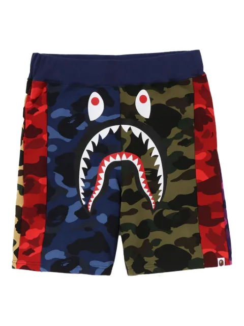 A BATHING APE® Crazy Camo shark-print track shorts