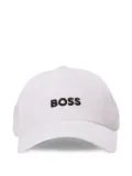 BOSS logo-embroidered cap - White