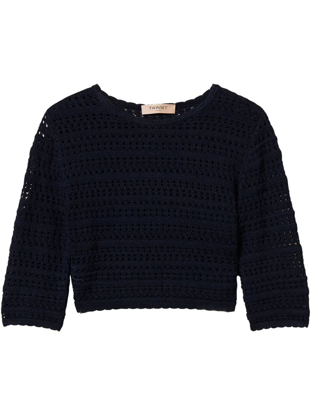 TWINSET CROPPED OPEN-KNIT JUMPER