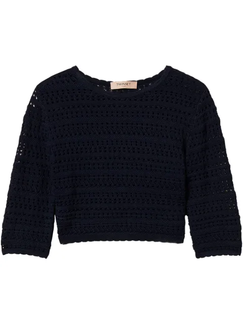 TWINSET cropped open-knit jumper