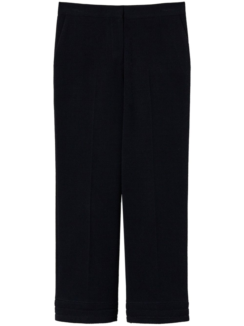 embroidered straight-leg trousers