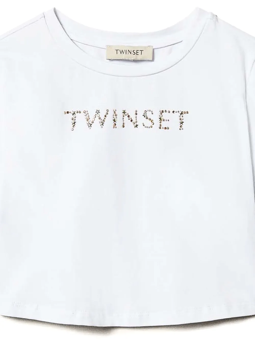 twinsetkids TWINSET Kids T-shirt met logo van studs - Wit