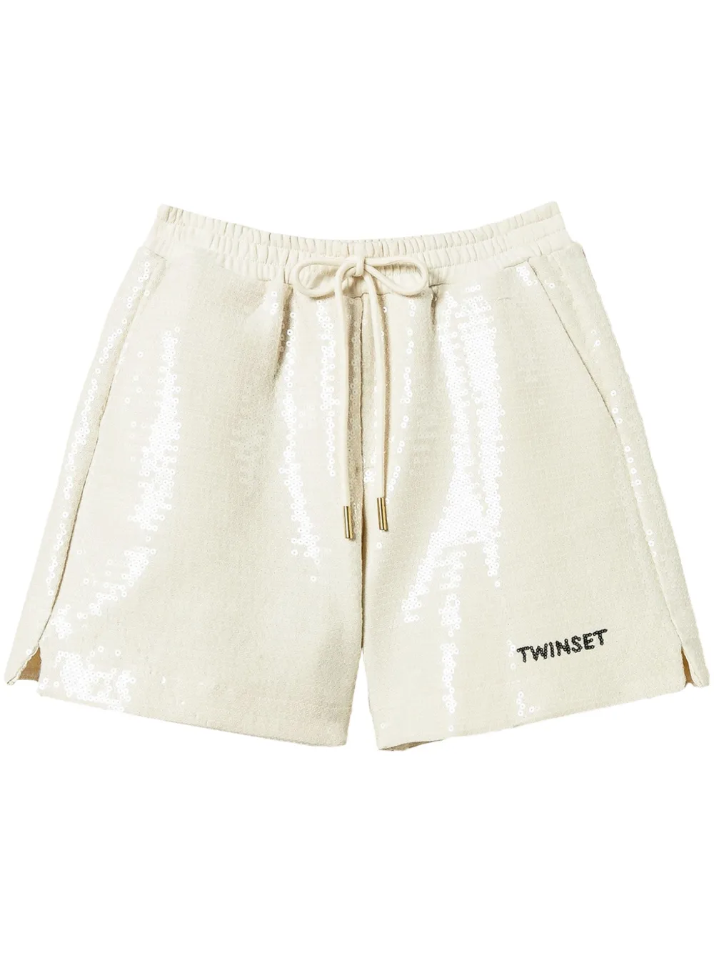 TWINSET スパンコールトリム ショートパンツ - ニュートラル TWINSET スパンコールトリム ショートパンツ - ニュートラル