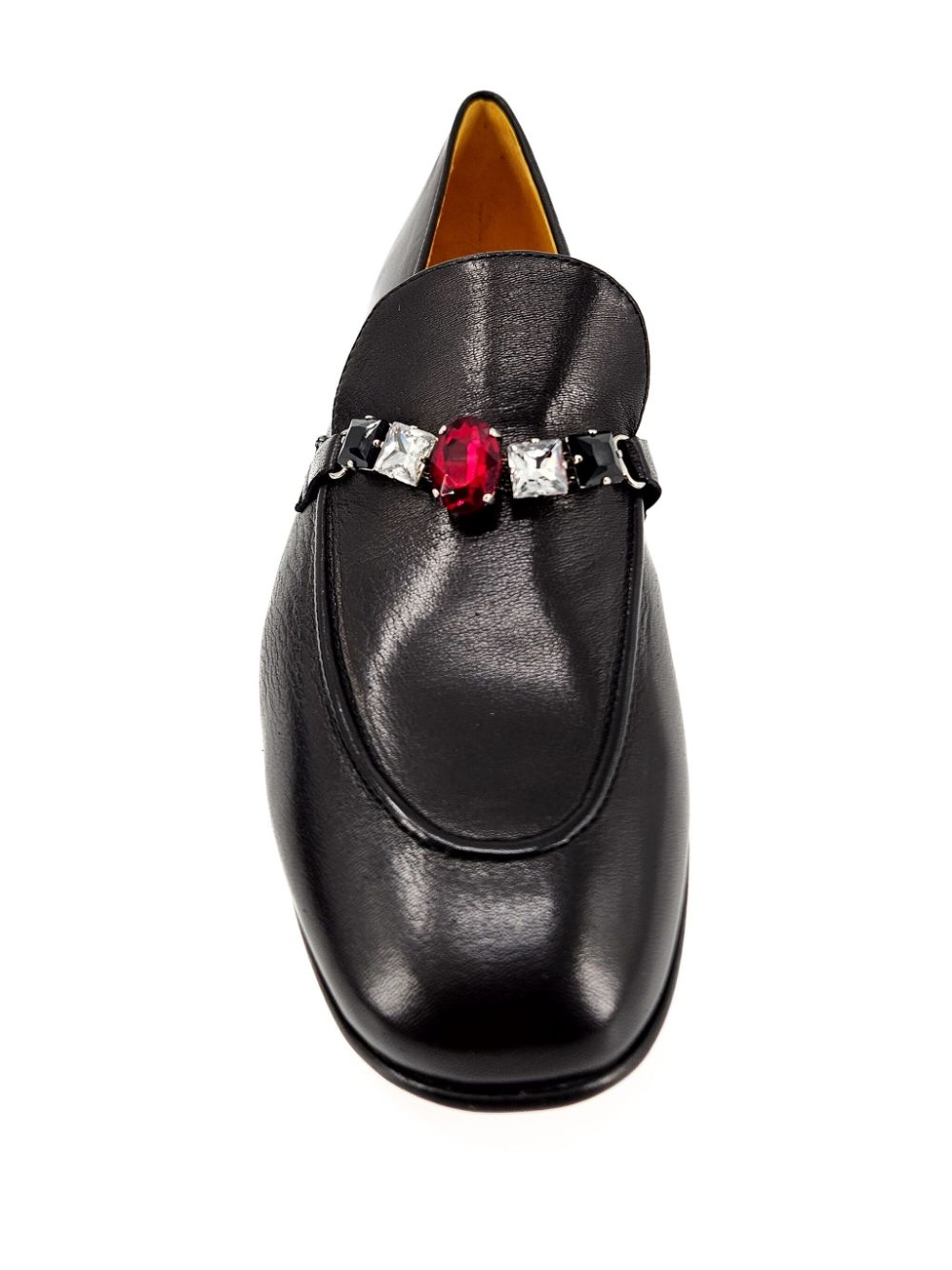 Madison.Maison jeweled leather loafers Black