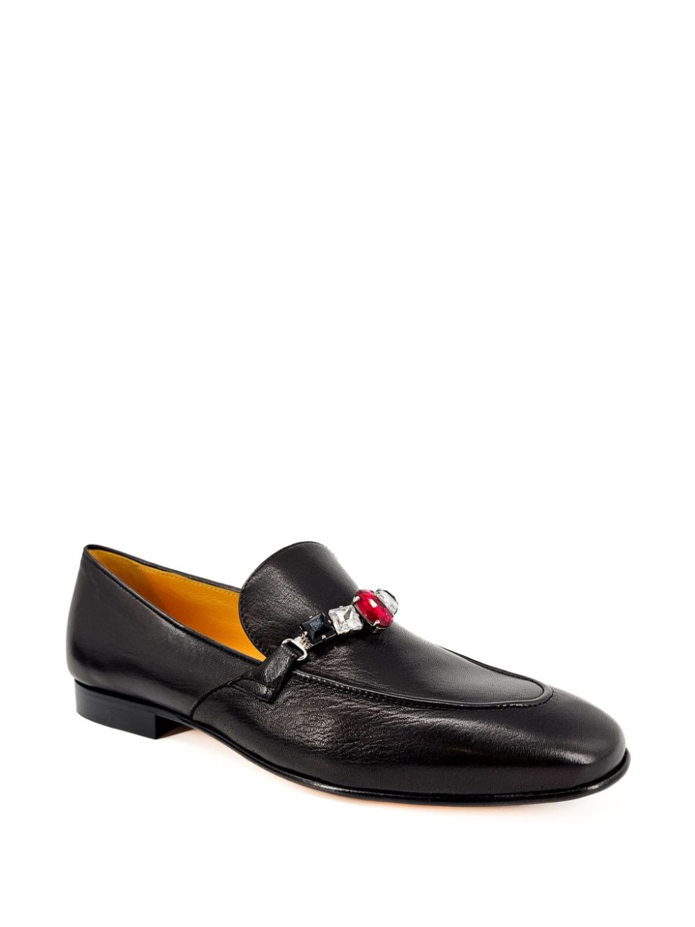 Madison.Maison Leren loafers met sieraden - Zwart