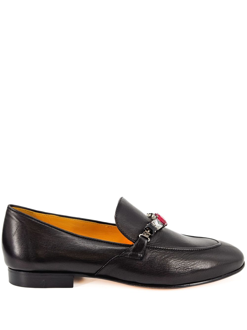 Madison.Maison jeweled leather loafers Black