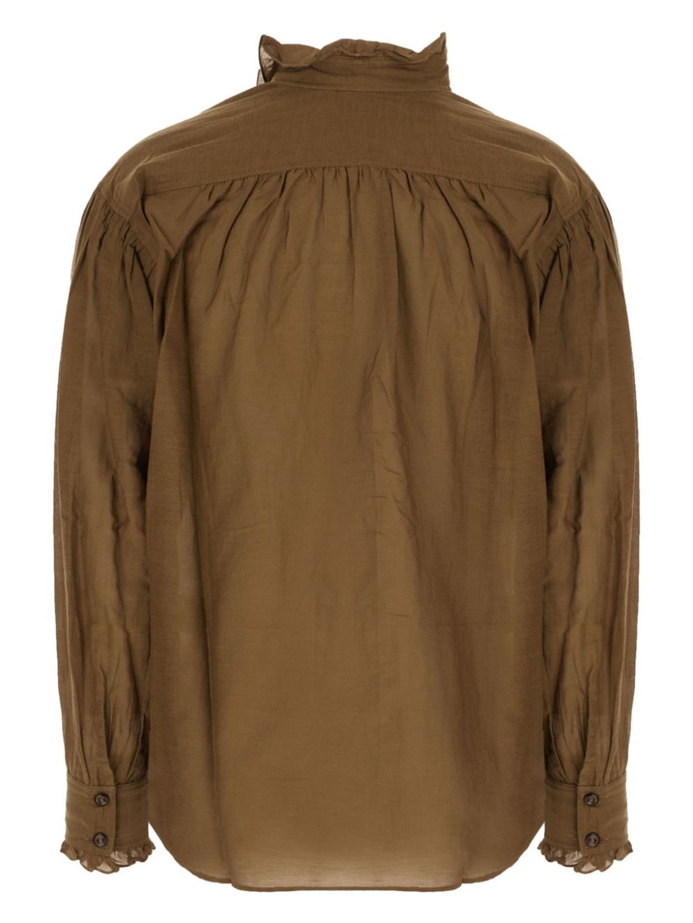 MARANT ÉTOILE ruffle-neck blouse - Bruin