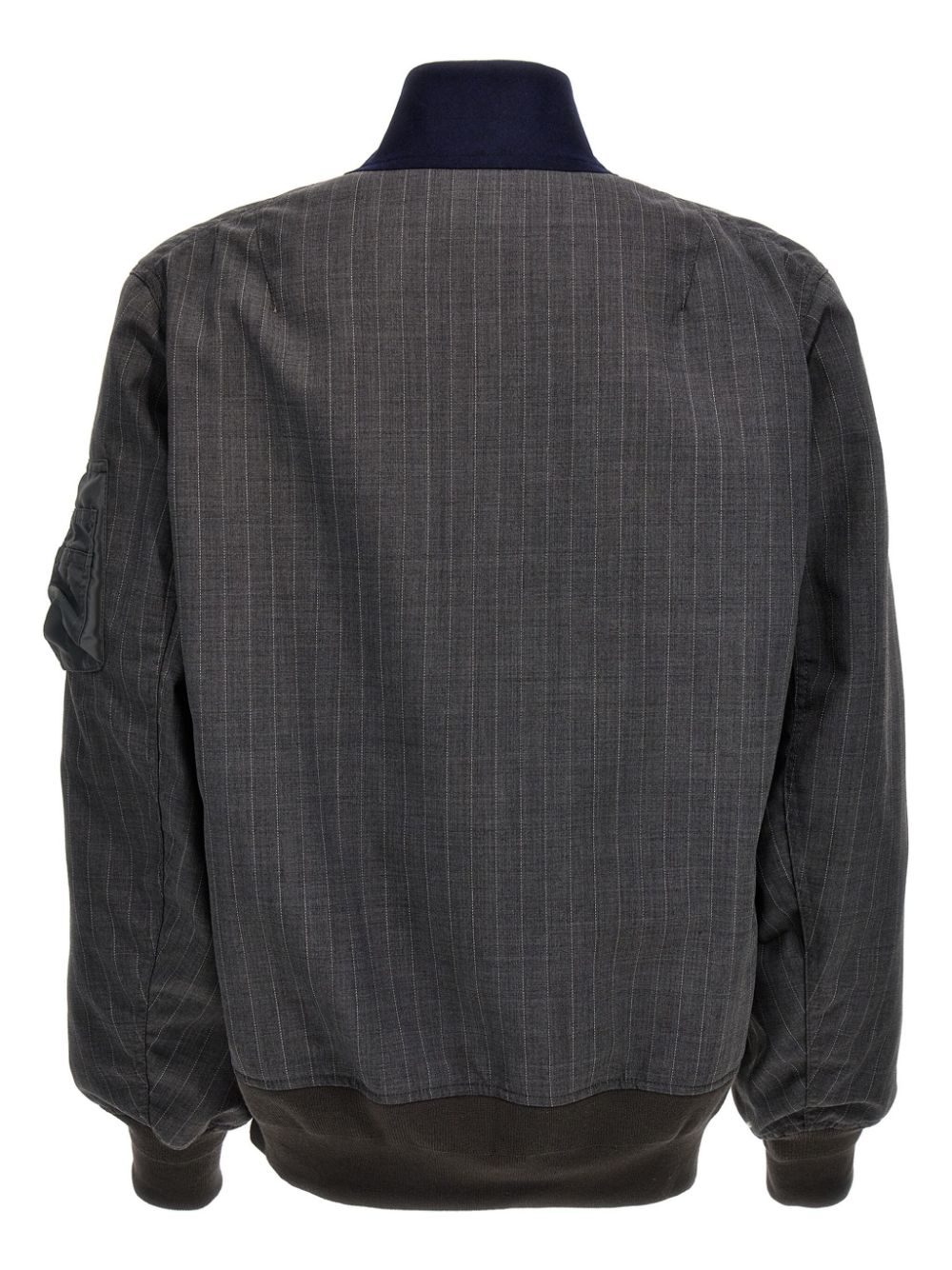 sacai pinstriped bomber jacket - Grijs