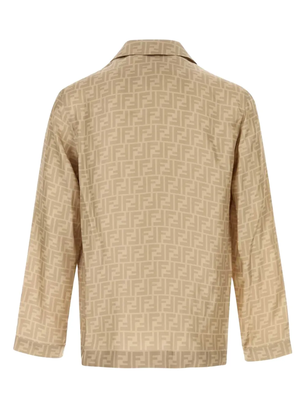 FENDI Zijden overhemd met FF-print - Beige