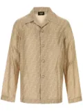 FENDI FF-print silk shirt - Neutrals