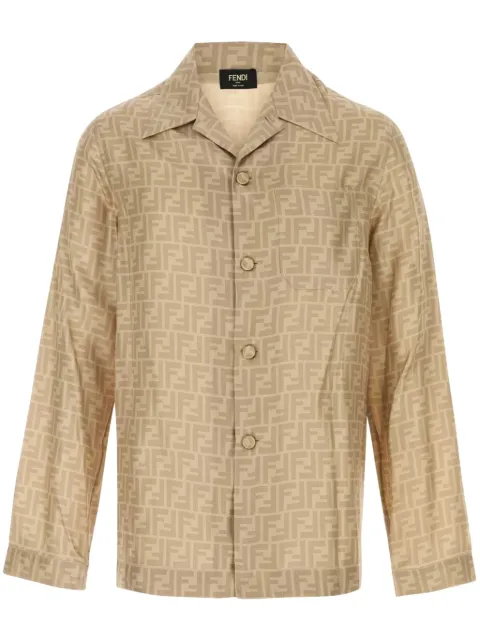 FENDI camisa de seda con FF estampado
