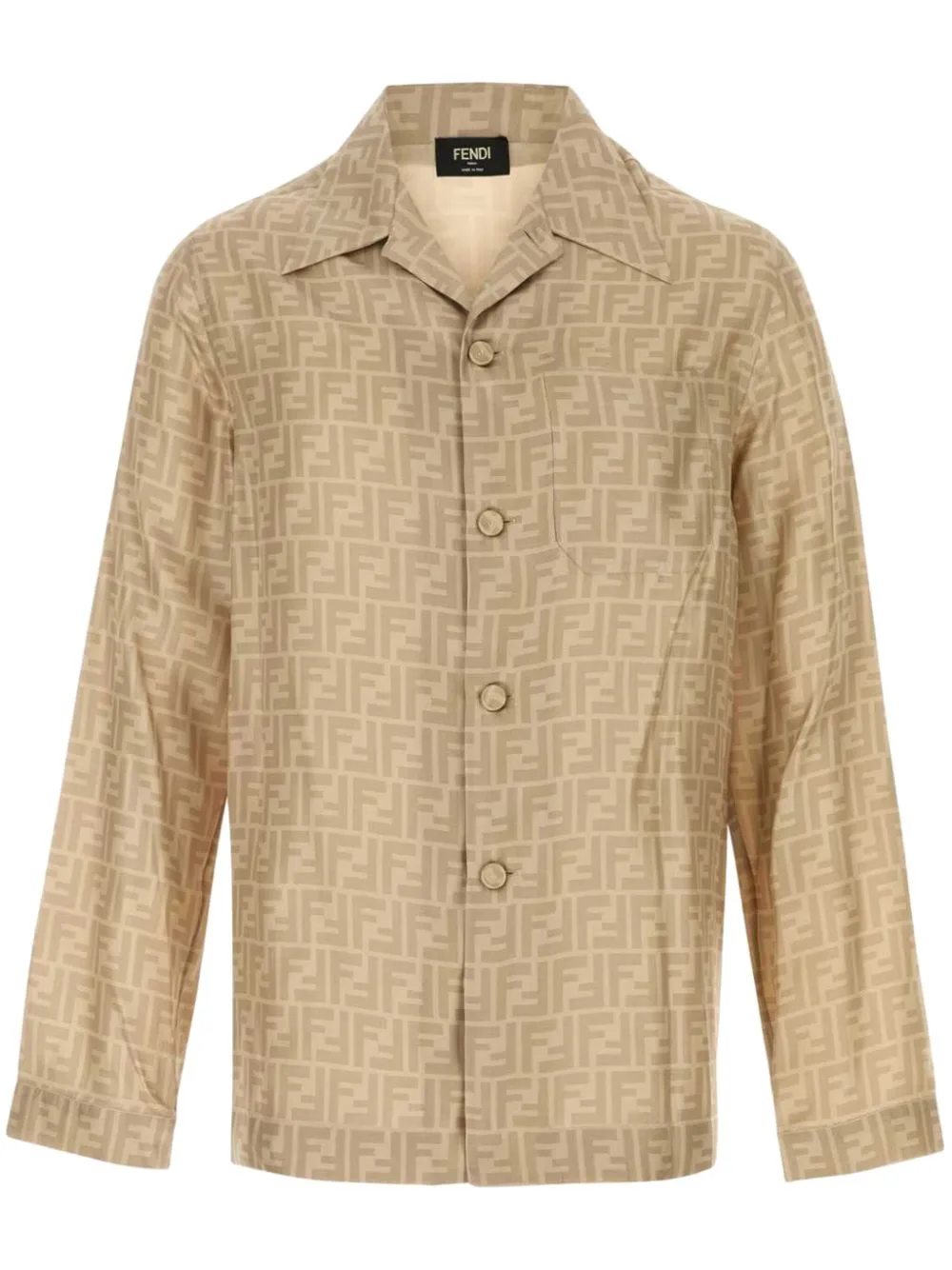 FF-print silk shirt