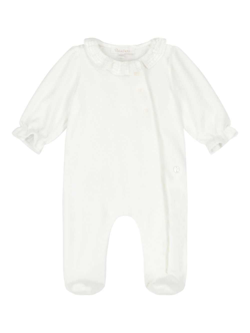 Patachou ruffle-trim babygrow - White