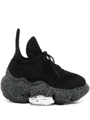 GROUNDS Moopie Weather Chrome Sneakers | Black | FARFETCH
