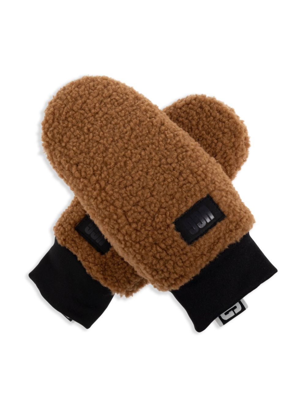 UGG logo-tape mittens - Bruin