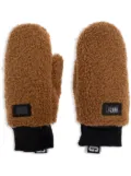 UGG logo-tape mittens - Brown