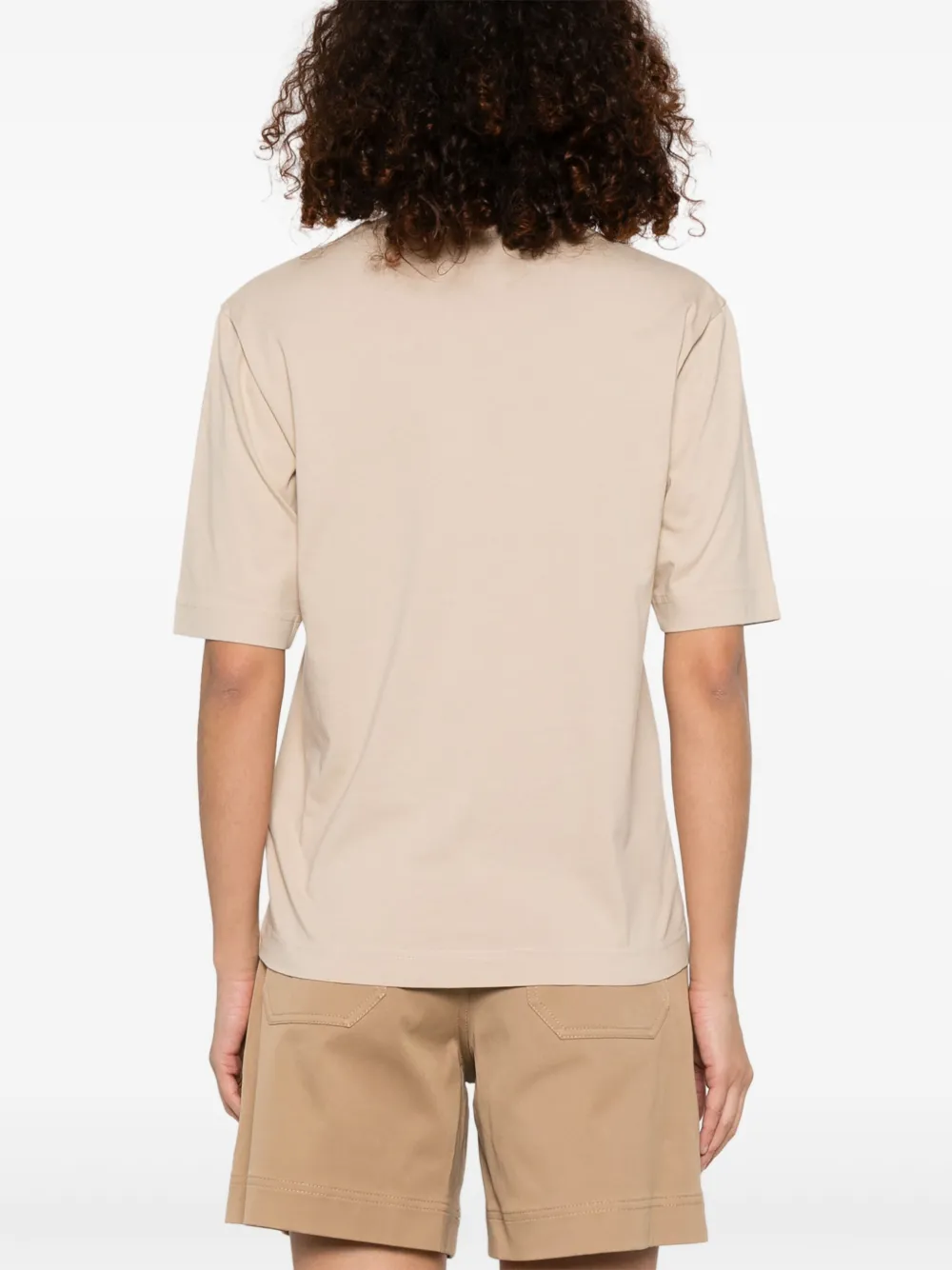 Moncler T-shirt met logopatch Beige
