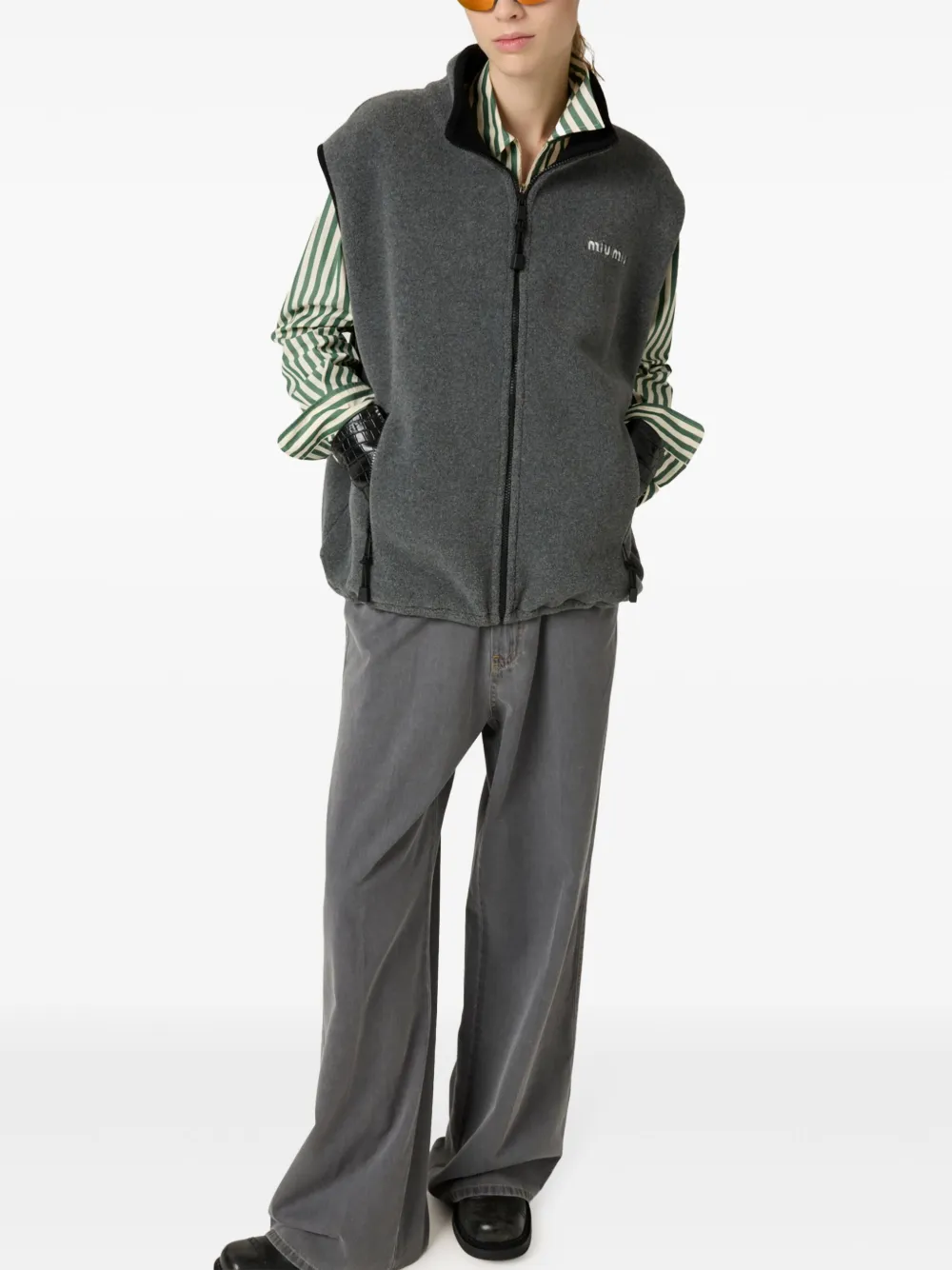 Miu Miu Fleece sweater - Grijs