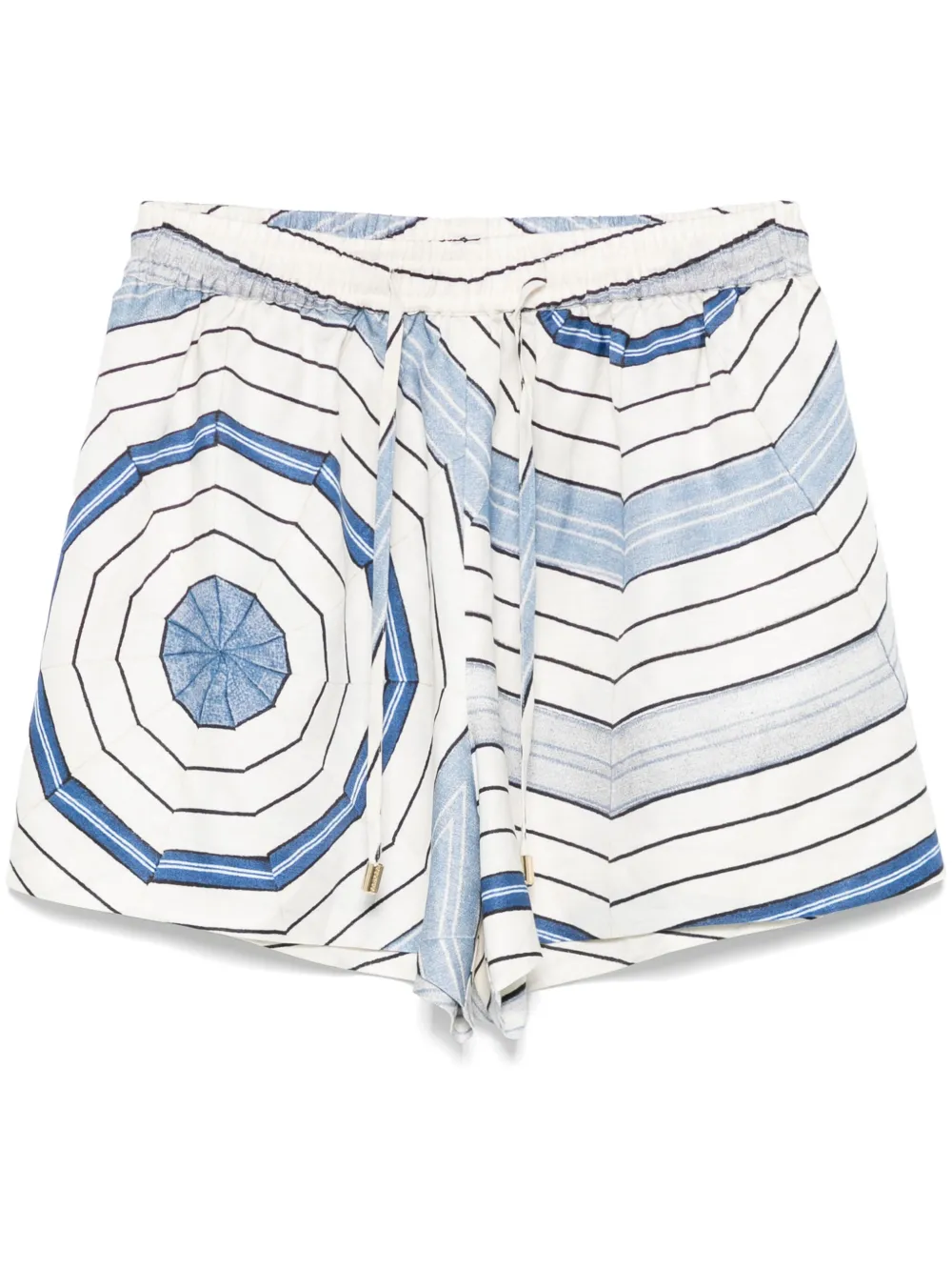 SANDRO x Louise Bourgeois shorts met geometrische print Wit