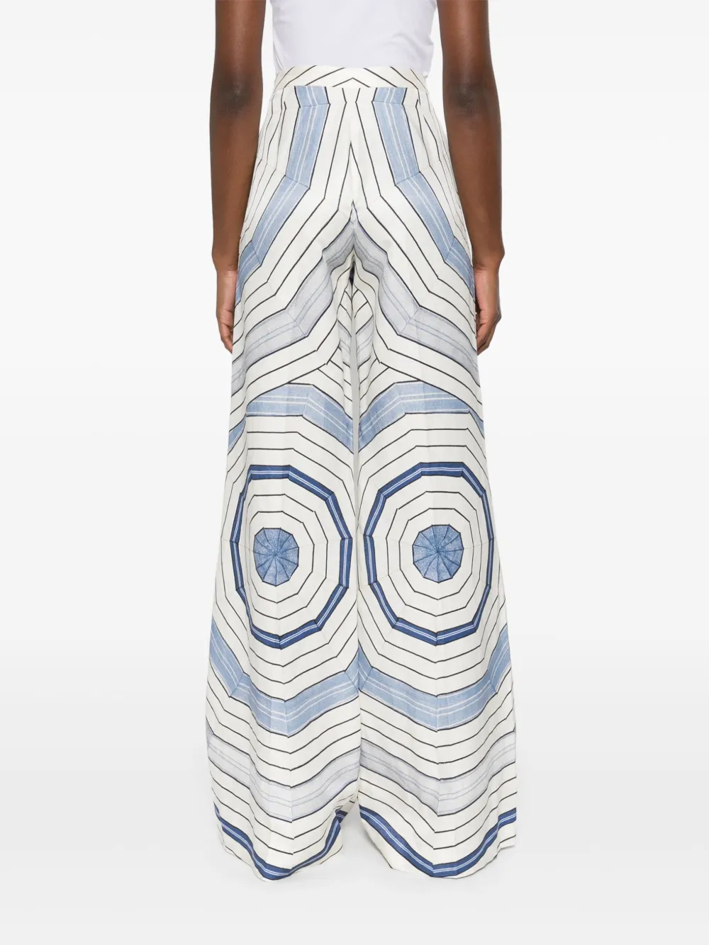 SANDRO x Louise Bourgeois broek met geometrische print Wit