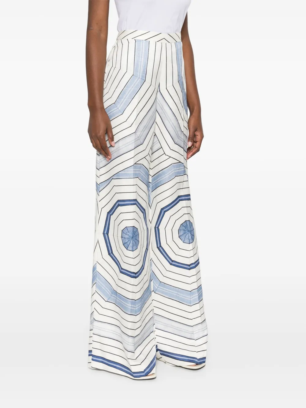 SANDRO x Louise Bourgeois broek met geometrische print Wit