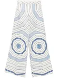 SANDRO x Louise Bourgeois geometric-print trousers - White