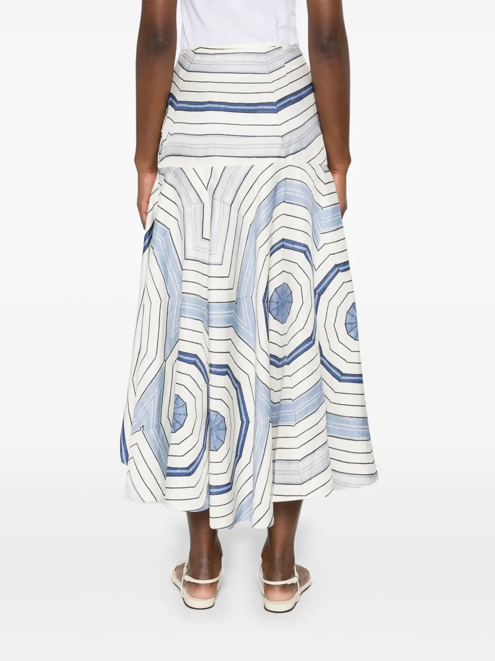 SANDRO x Louise Bourgeois rok met geometrische print Wit
