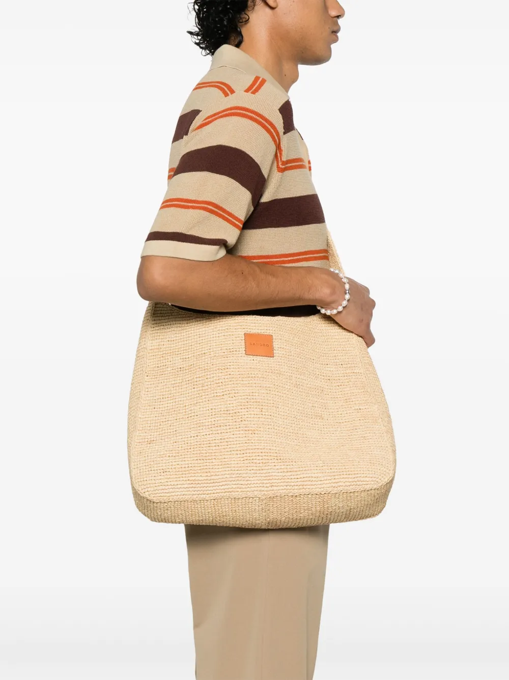 SANDRO Schoudertas met logopatch - Beige