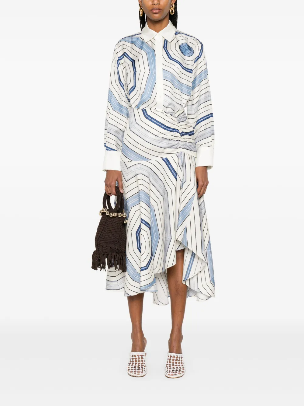 SANDRO Midi-rok met spinnenwebprint - Beige