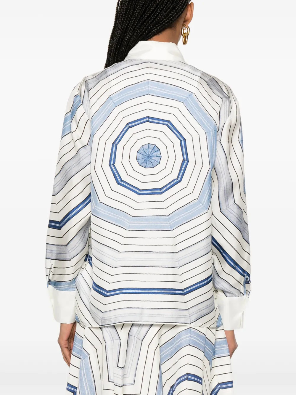 SANDRO x Louise Bourgeois zijden blouse met print Wit