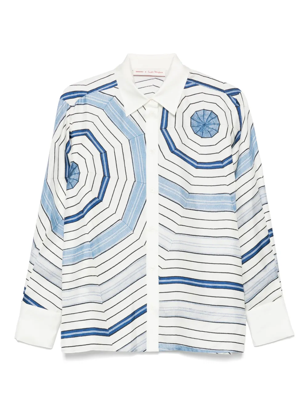 SANDRO x Louise Bourgeois zijden blouse met print Wit