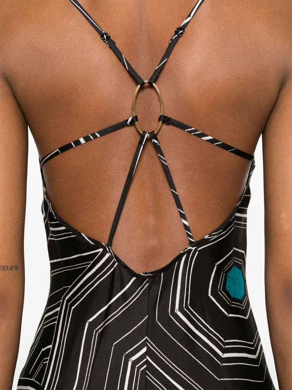 SANDRO x Louise Bourgeois midi-jurk met grafisch print Zwart