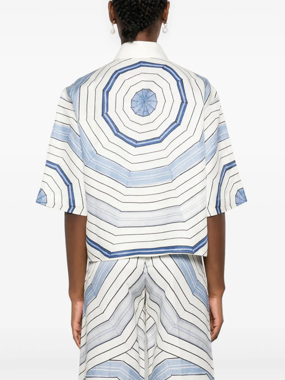 SANDRO x Louise Bourgeois gestreept blouse Wit