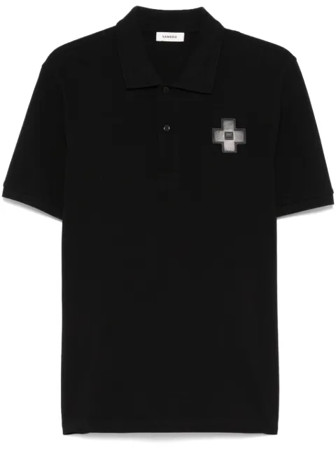 SANDRO logo-patch polo shirt