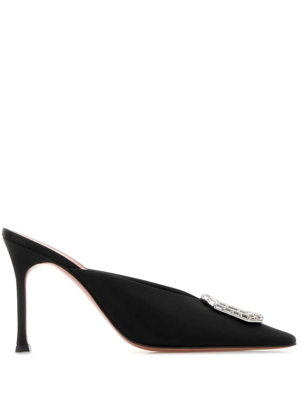 Amina Muaddi 90mm Camelia mules Black
