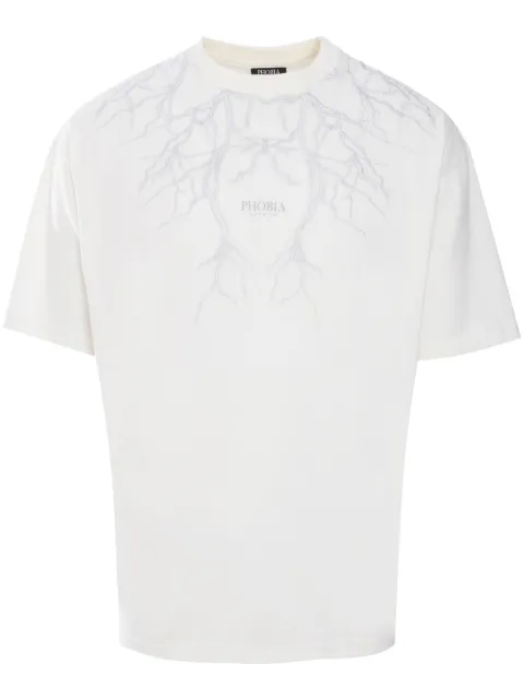 PHOBIA playera con bordado de rayo