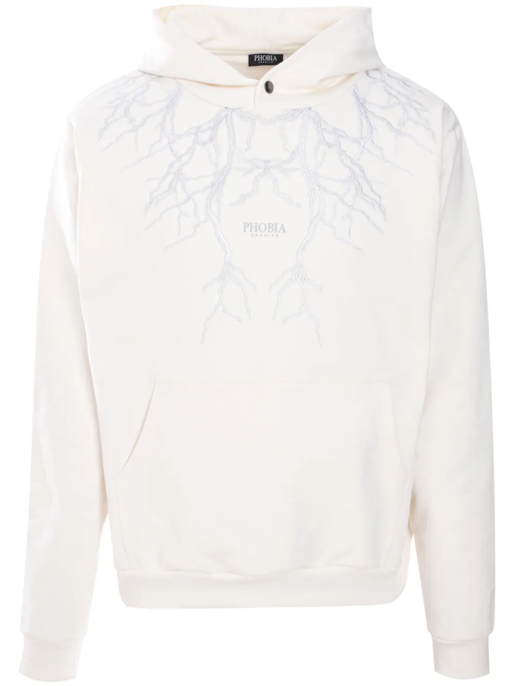 PHOBIA embroidered-lightning hoodie | White | Image 1