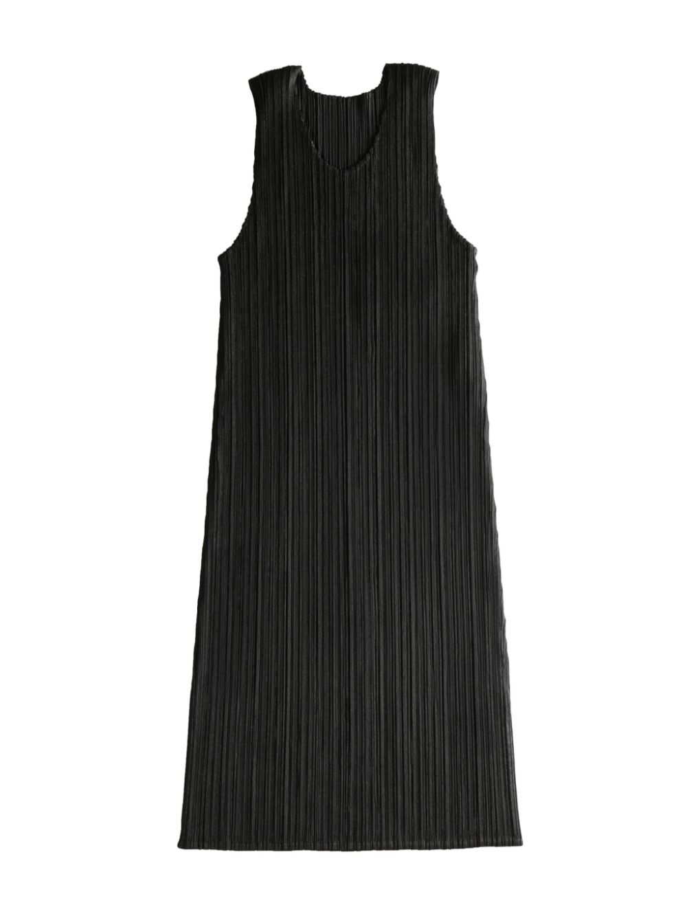 Pleats Please Issey Miyake pleated midi dress Zwart