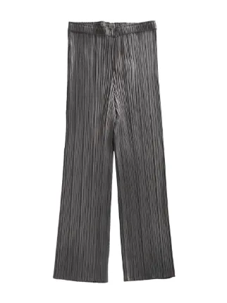 Pleats Please Issey Miyake Pleated Flared Trousers