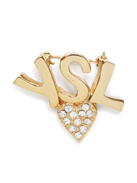 Saint Laurent Pre-Owned 2000s YSL heart brooch