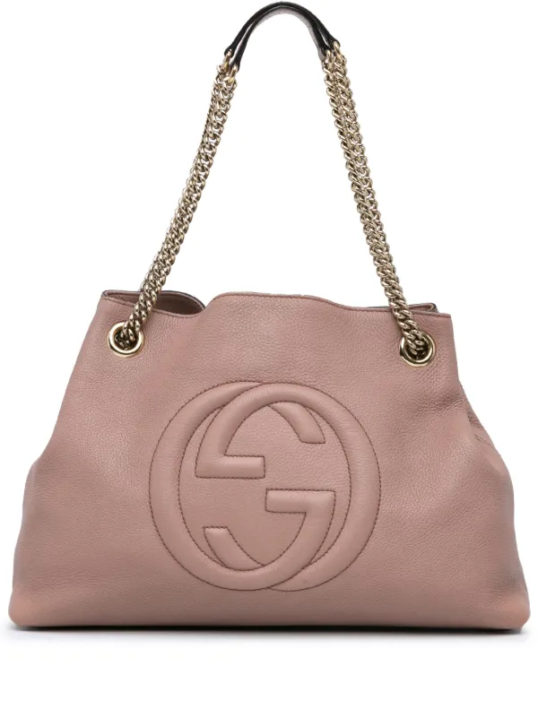 Gucci Pre Owned 2000 2015 Medium Leather Soho Chain Tote Bag Pink FARFETCH CA