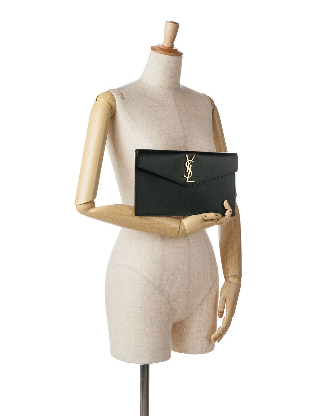 Saint Laurent Pre-Owned 2023 Grain de Poudre Uptown Pouch clutch bag - Zwart