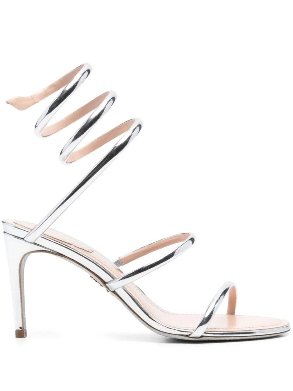 René Caovilla 80mm Cleo Sandals In Silver