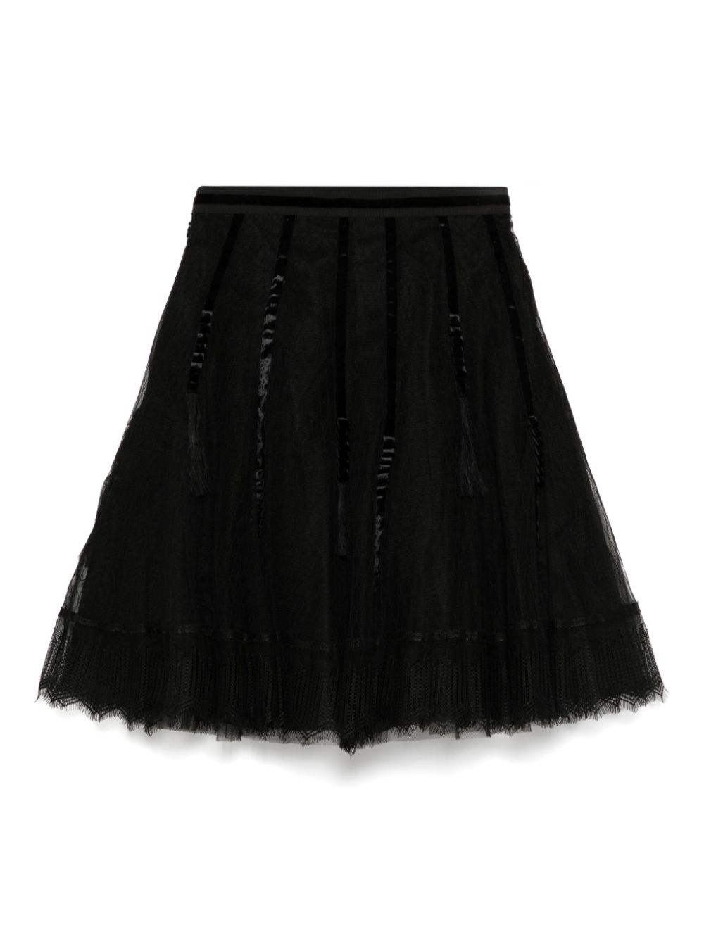 SHIATZY CHEN Mesh rok met kant - Zwart