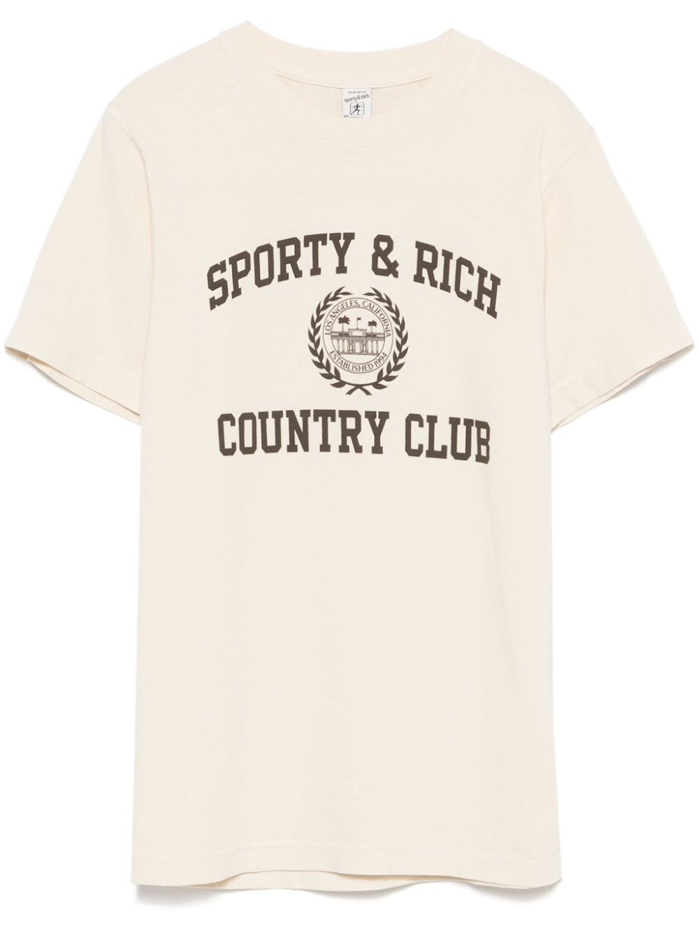 Sporty & Rich Varsity Crest T-shirt Beige