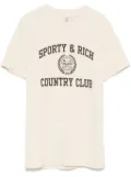 Sporty & Rich Varsity Crest T-Shirt - Neutrals