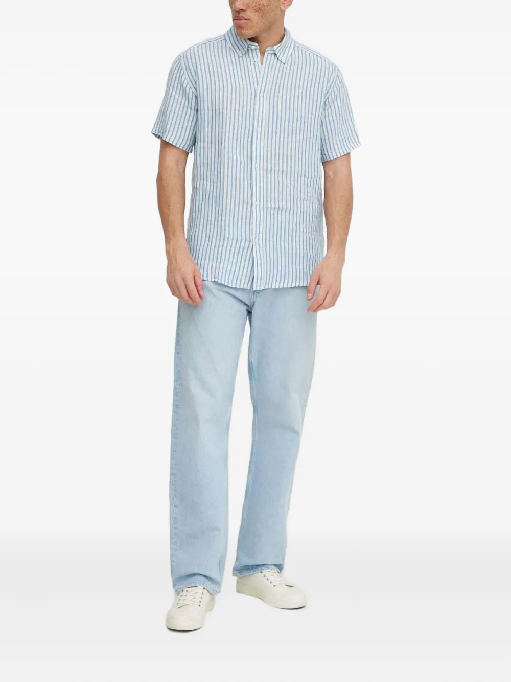 Les Deux striped-pattern shirt - Blauw